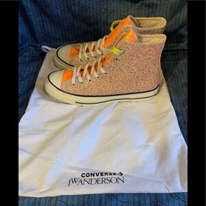 Converse x JW Anderson pink glitter chucks w/ dust bag 9